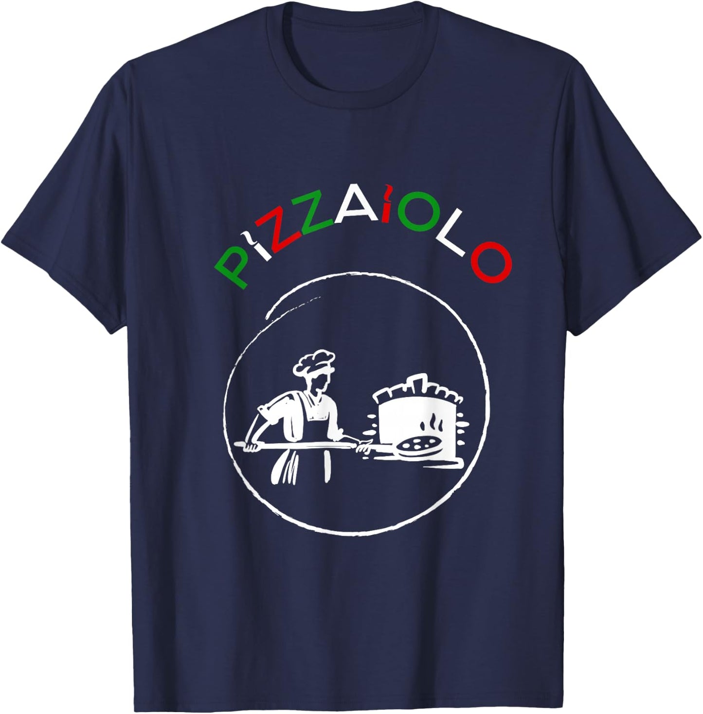 Pizzaiolo with pizzaiolo , Black, S T-Shirt - T-Shirt | Navy