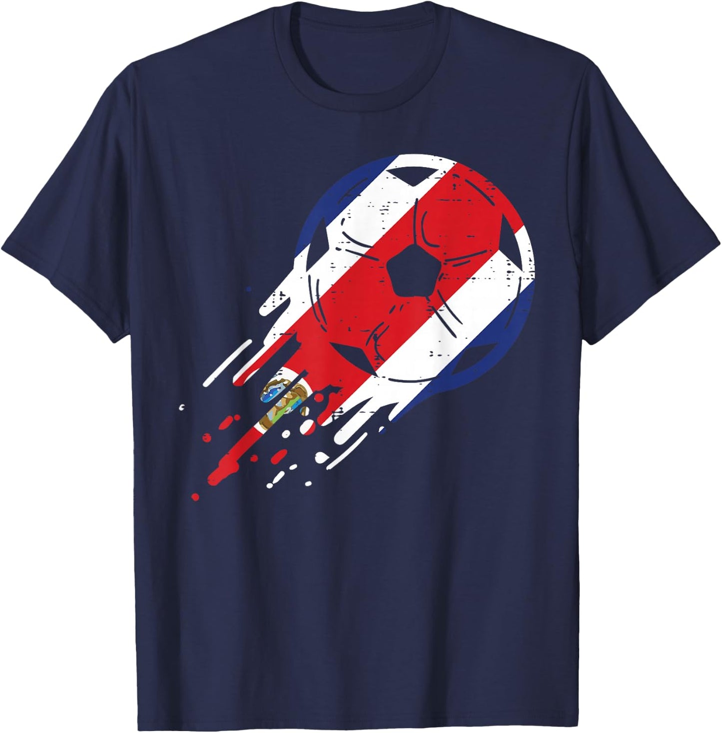 Costa Rica Rican Flag Soccer Football Fan Men Women Kids T-Shirt - T-Shirt | Navy