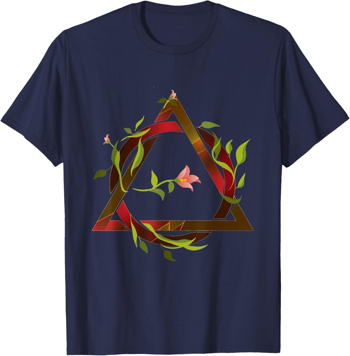 Therian Symbol with Inclusion of Flowers T-Shirt - T-Shirt | Navy