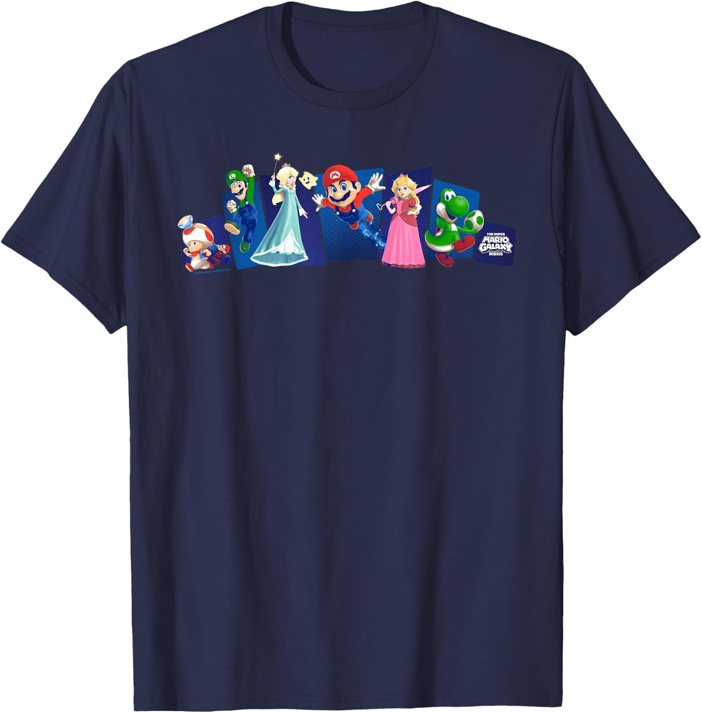 The Super Mario Galaxy Movie Heroes In Action T-Shirt - T-Shirt | Navy