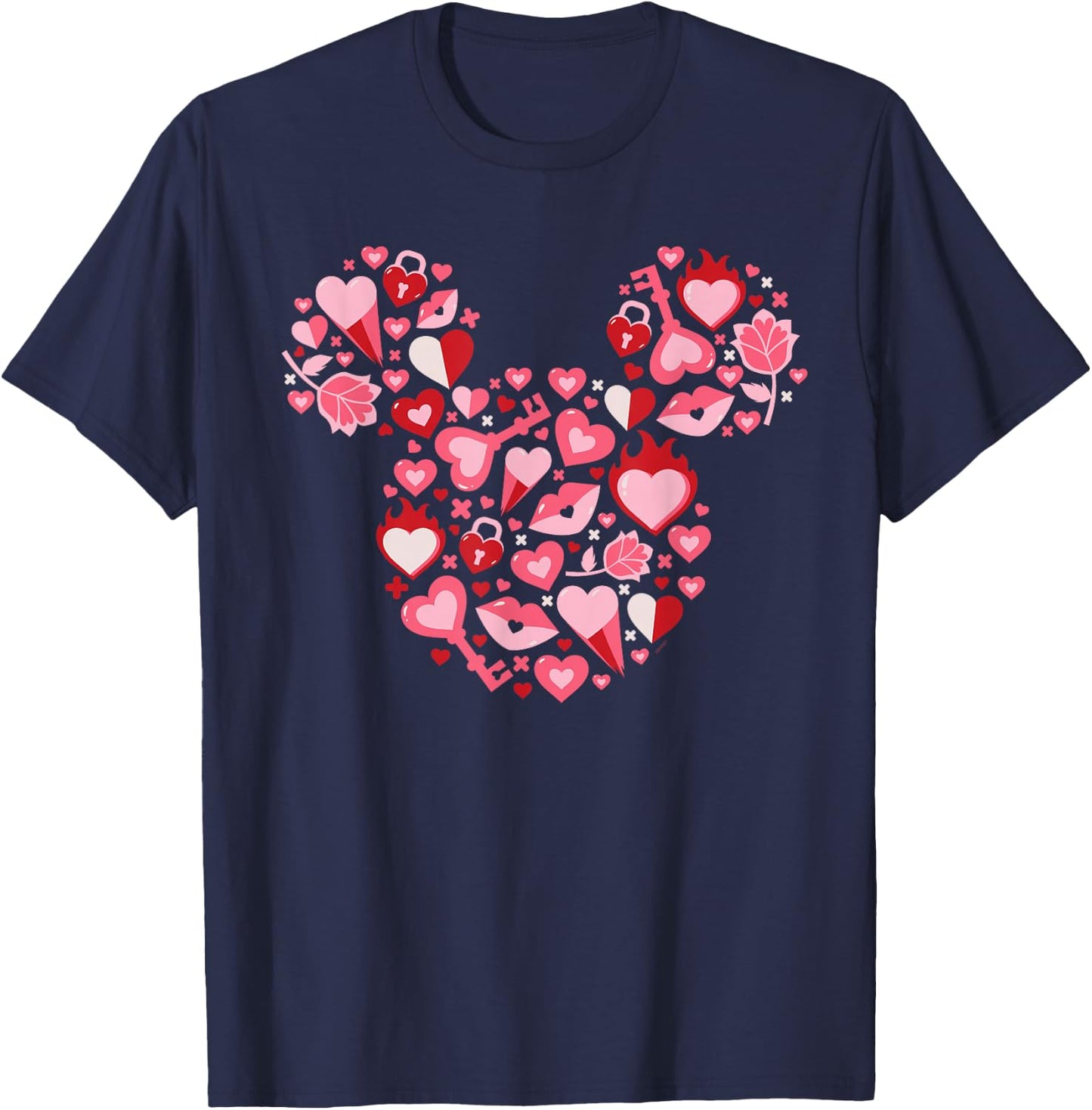 Disney Mickey Mouse Icon Couples Matching Valentine's Day T-Shirt - T-Shirt | Navy