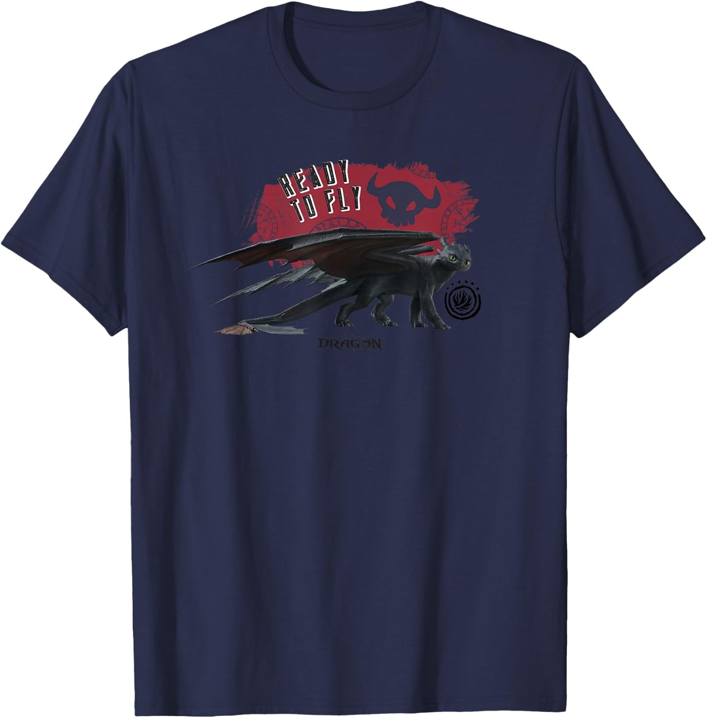 DreamWorks Dragons Toothless Ready to Fly T-Shirt - T-Shirt | Navy