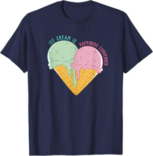 Ice Cream Lucky Charm Summer Ice Cream Lover , black T-Shirt - T-Shirt | Navy