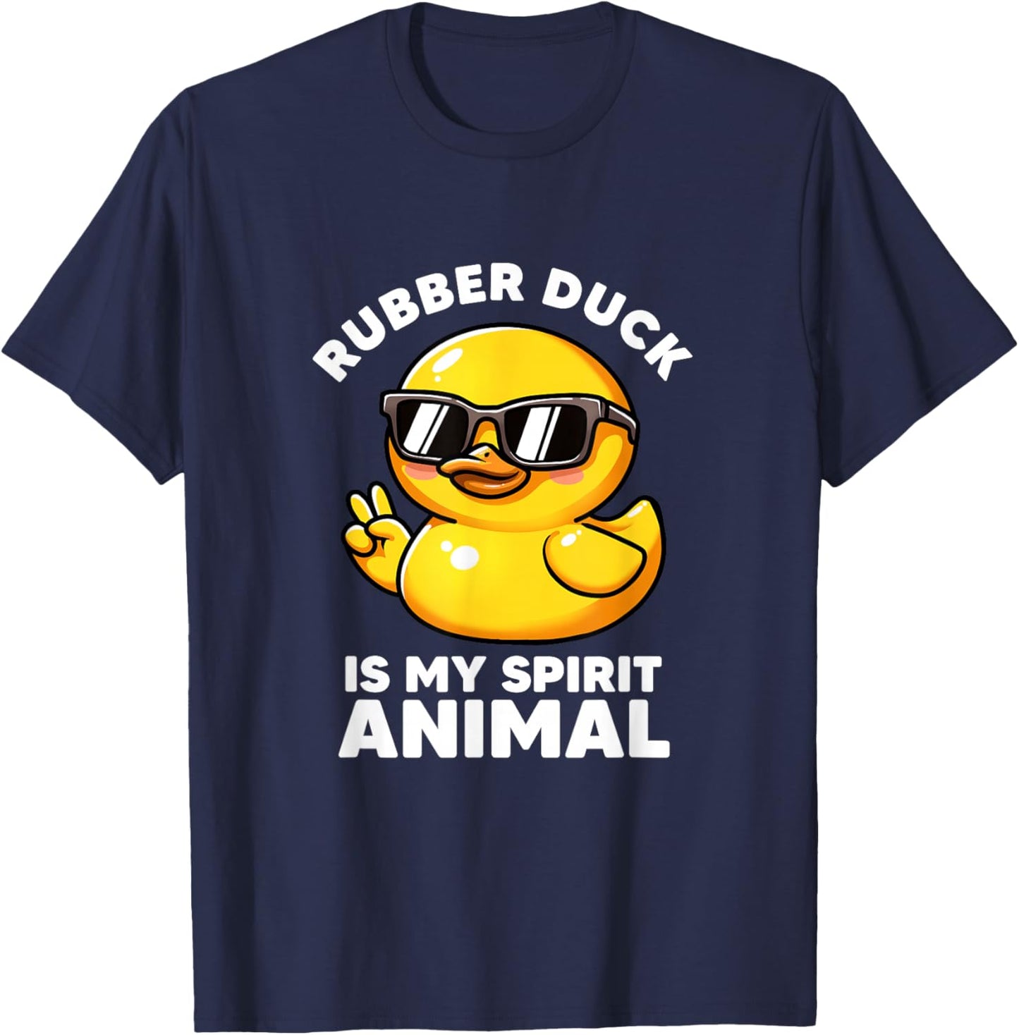 Rubber Duck Is My Spirit Animal I Love Duck Lover Funny Duck T-Shirt - T-Shirt | Navy