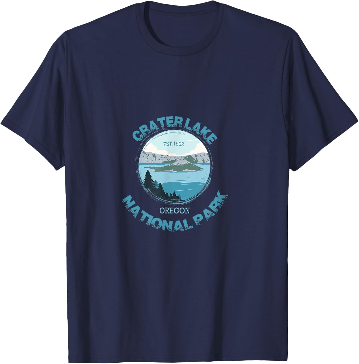 Scenic Crater Lake National Park T-Shirt - T-Shirt | Navy