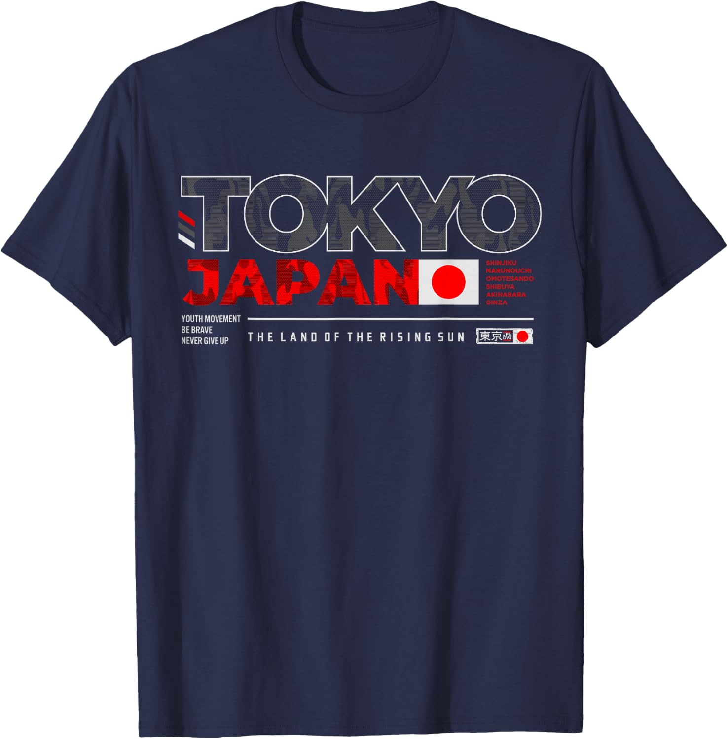 Tokyo Japan The Land Of The Rising Sun , black, s T-Shirt - T-Shirt | Navy