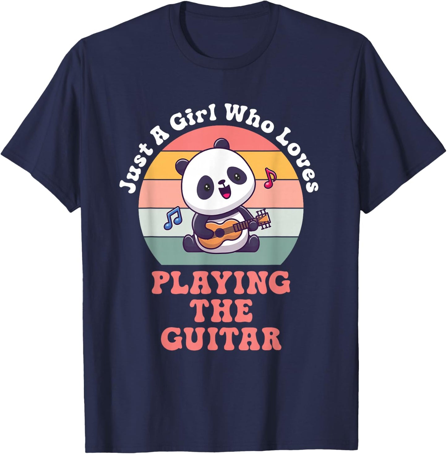 Just A Girl Who Loves Playing The Guitar Design T-Shirt - T-Shirt | Navy