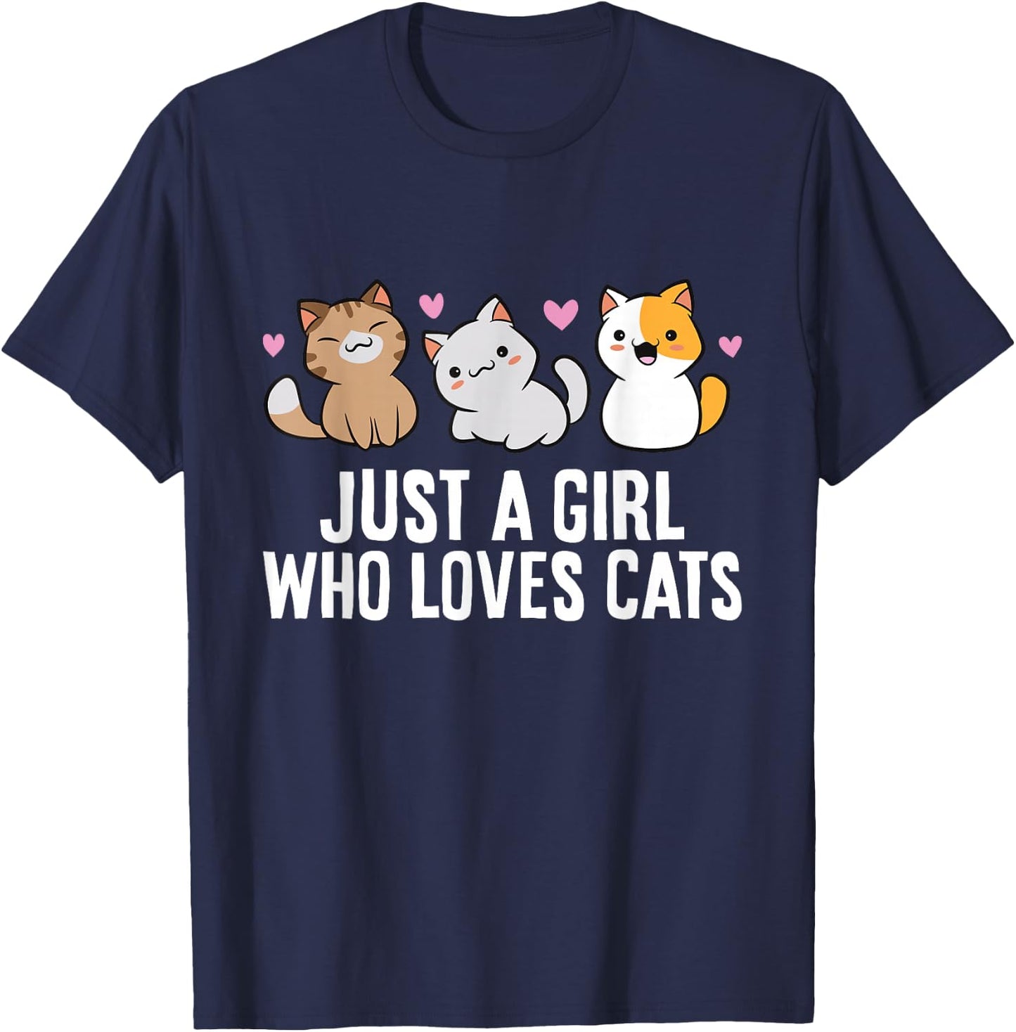 Nur EIN Mädchen das Katzen liebt T-Shirt - T-Shirt | Navy