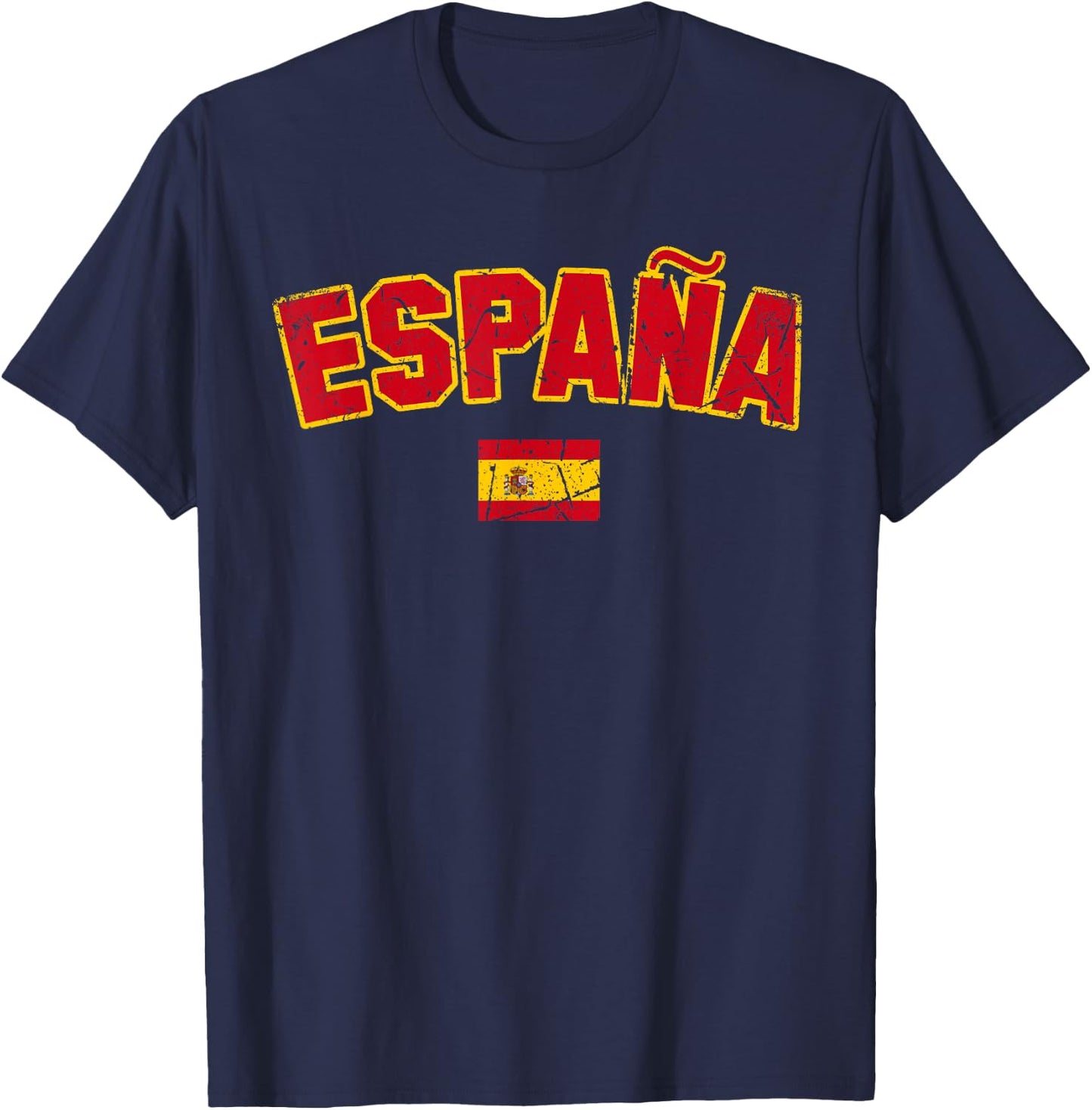 ESPAÑA SPAÑA Flag | Men Women Kids SPAIN , Black, S T-Shirt - T-Shirt | Navy