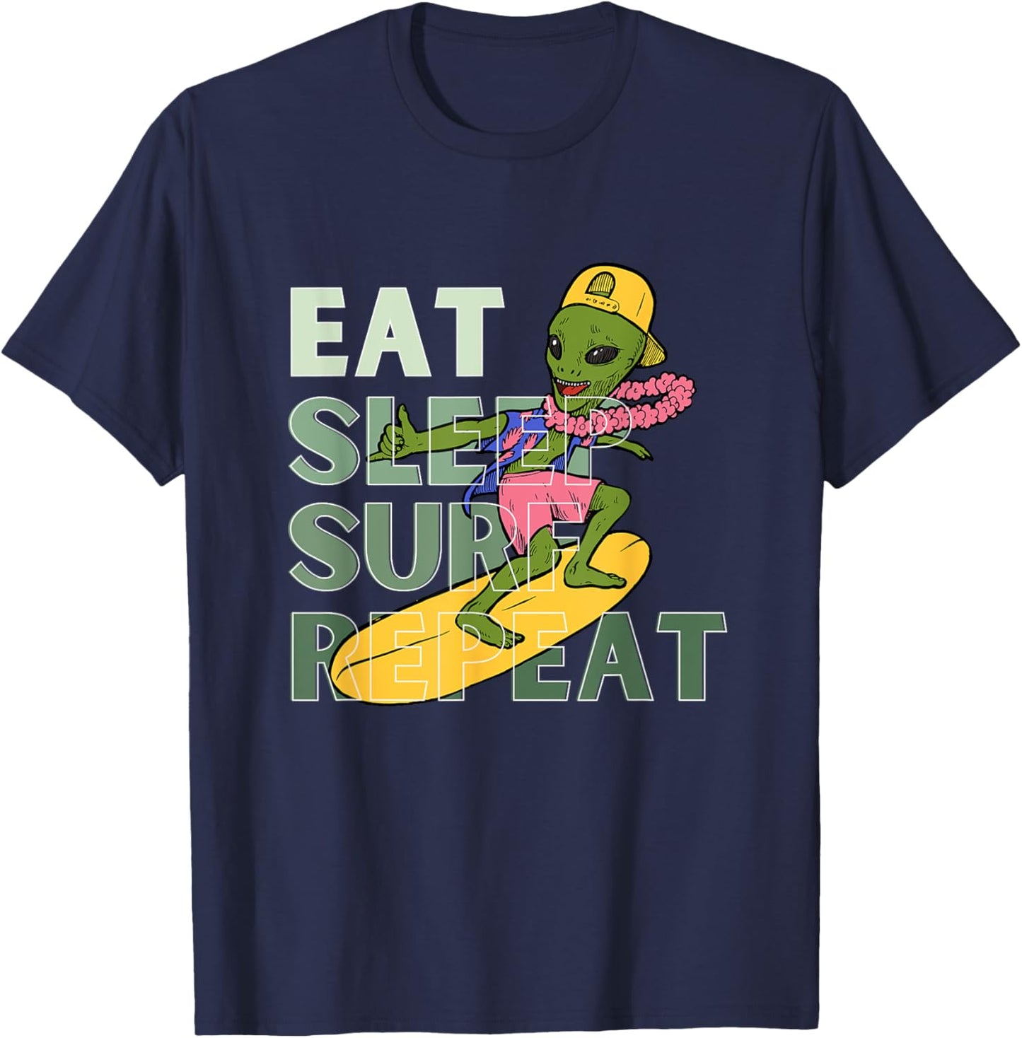 Eat Sleep Surf Repeat T-Shirt - T-Shirt | Navy