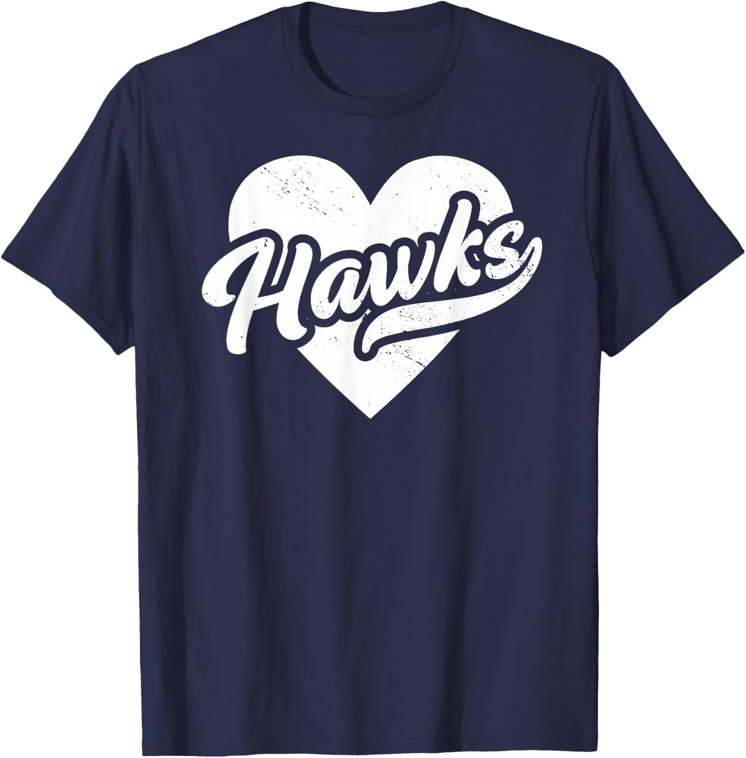 Vintage Hawks School Spirit Go Hawks Love T-Shirt - T-Shirt | Navy
