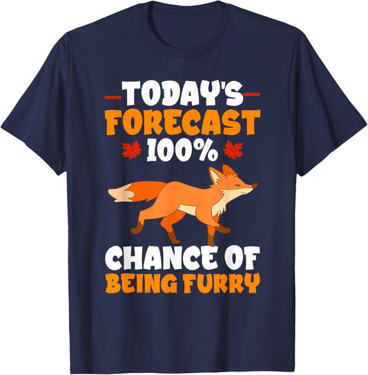 Furry Fandom Fursona Fursuit Fox 100% Chance Of Being Furry T-Shirt - T-Shirt | Navy