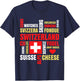 Switzerland Alps Cows Fondue Cheese Skiing Swiss Lover Gift T-Shirt - T-Shirt | Navy