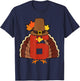 Kids 6th Birthday Turkey Themed 6 Year Old Boys Thanksgiving T-Shirt - T-Shirt | Navy