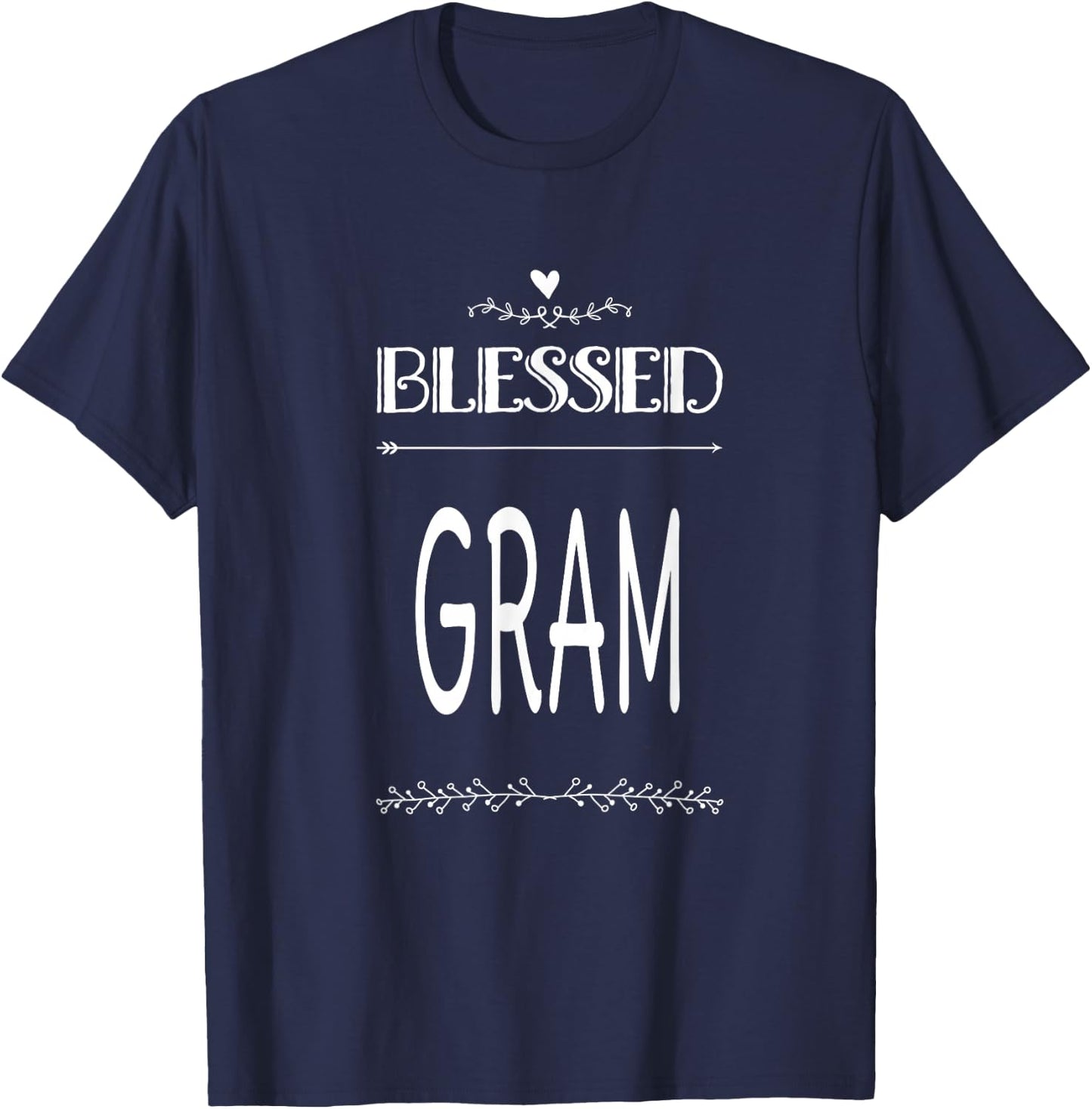 Blessed Gram Grandma Grandmother T-Shirt - T-Shirt | Navy