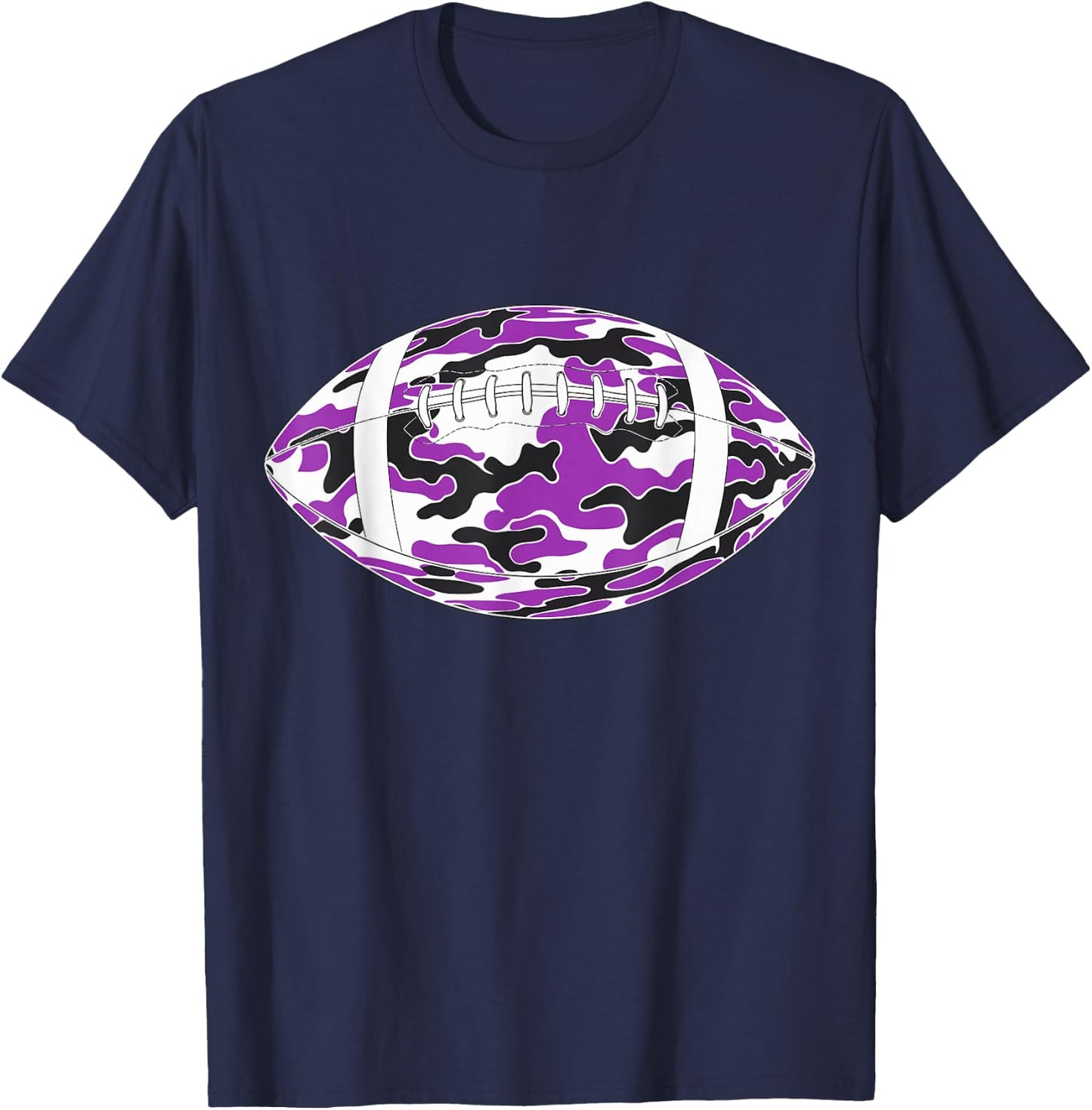 Purple Camouflage American Football T-Shirt - T-Shirt | Navy