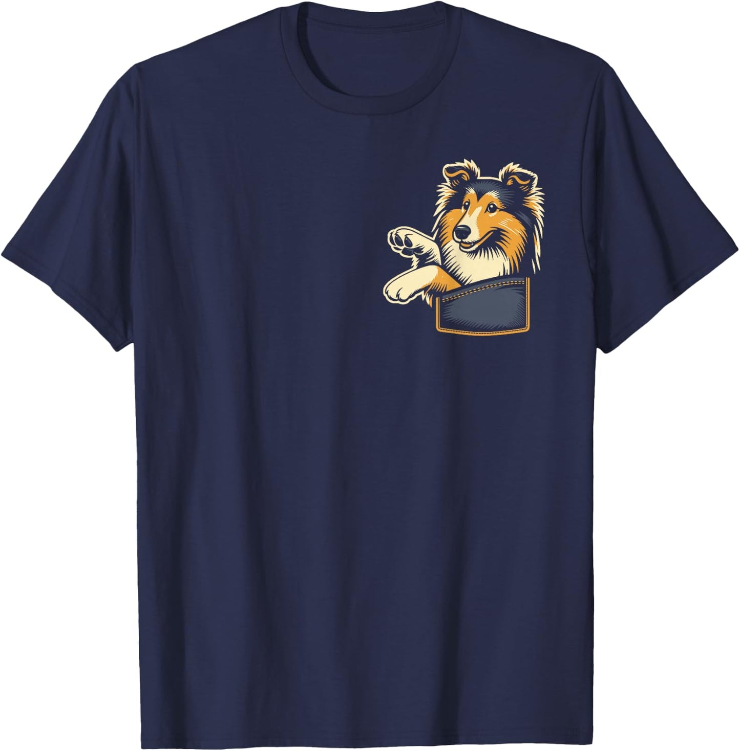 Cute Shetland Shepherd The Sheltie Graphic Design T-Shirt - T-Shirt | Navy