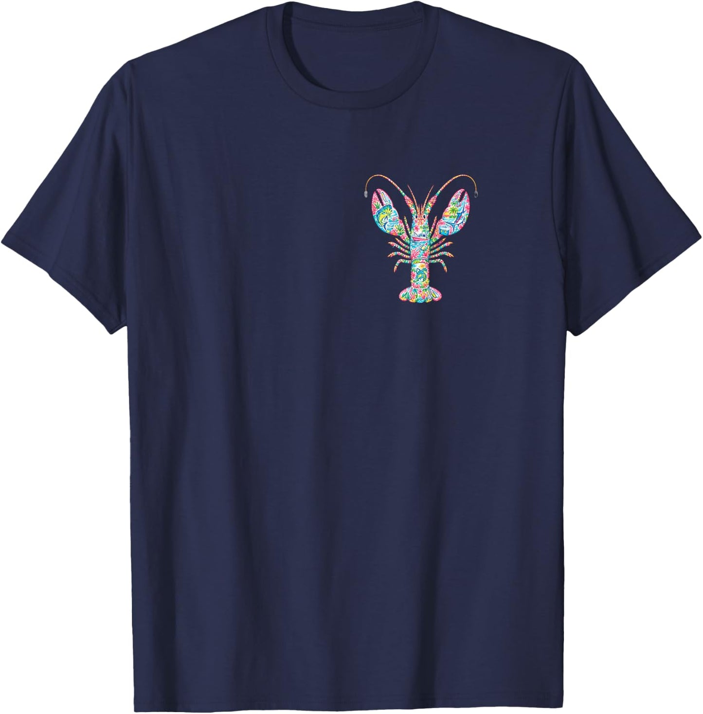 Preppy Coastal Lobster Palm Beach Resort Style Florida Keys T-Shirt - T-Shirt | Navy