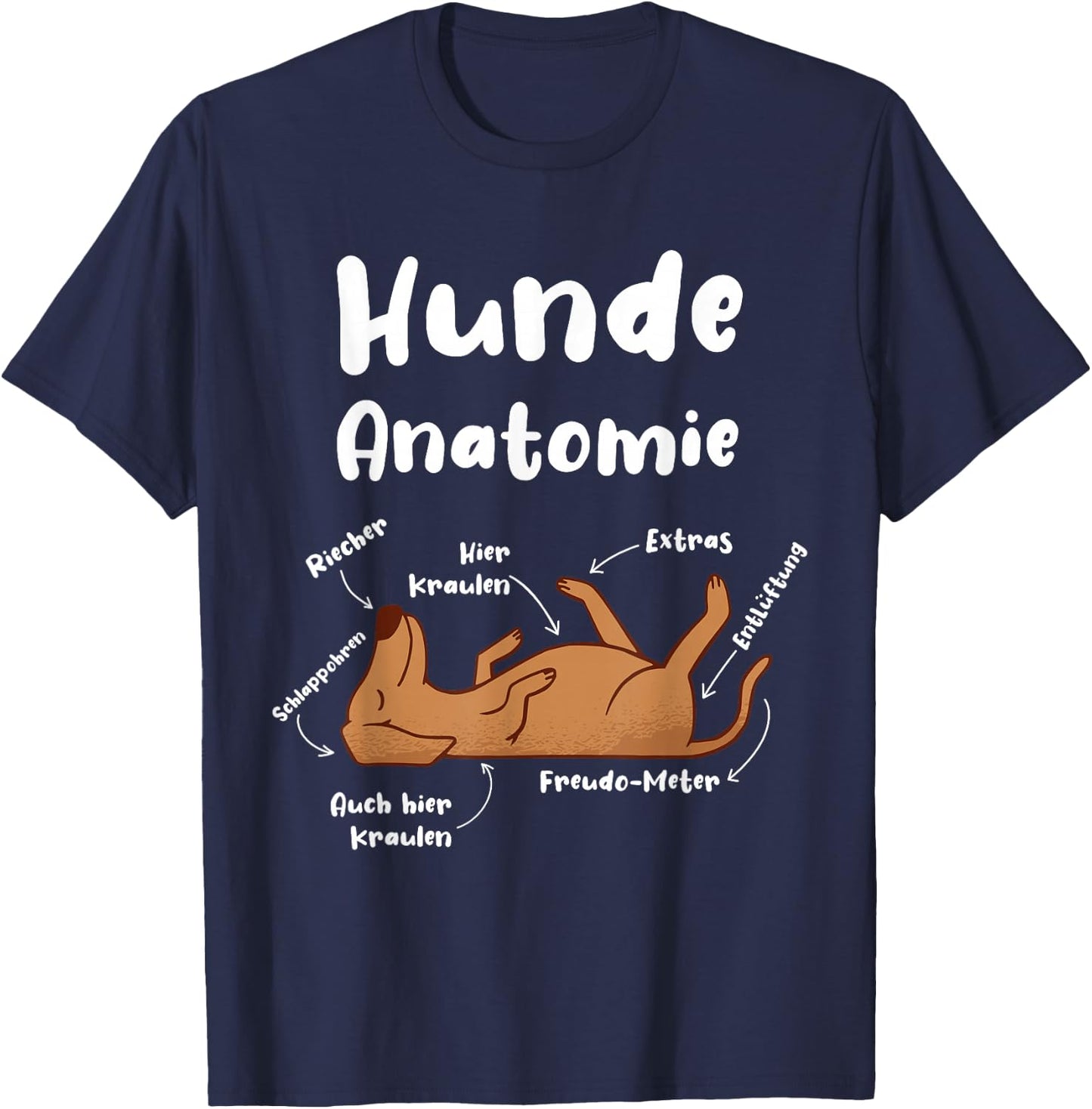 Dog Anatomy Dog Owners Funny Dog , black T-Shirt - T-Shirt | Navy