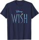 Disney Wish Blue Sparkle Title Movie Logo T-Shirt - T-Shirt | Navy