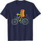 Hot Dog riding Bike Bicycle Cycling Cyclist Wiener Love Men Women T-Shirt - T-Shirt | Navy