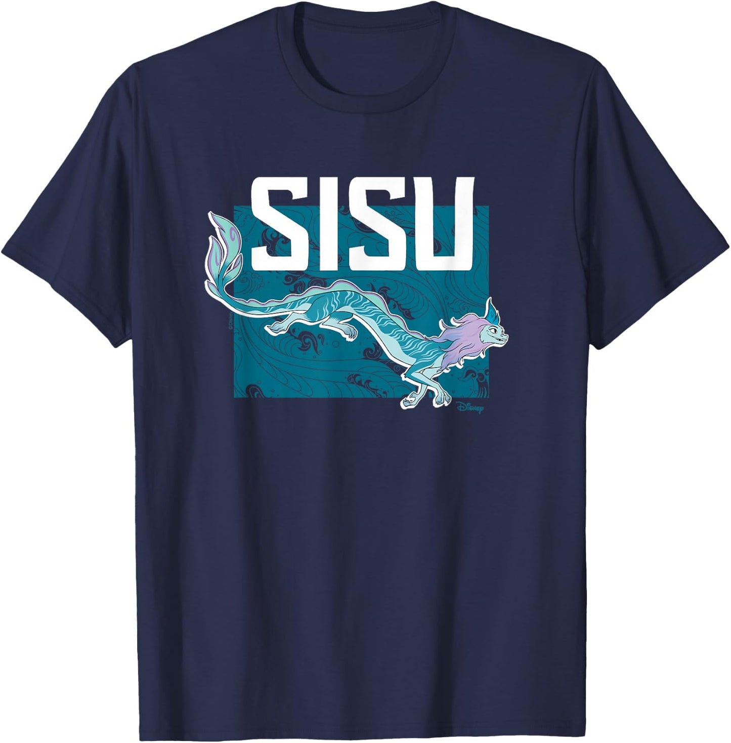 Raya and the Last Dragon - Sisu Water Pattern T-Shirt - T-Shirt | Navy
