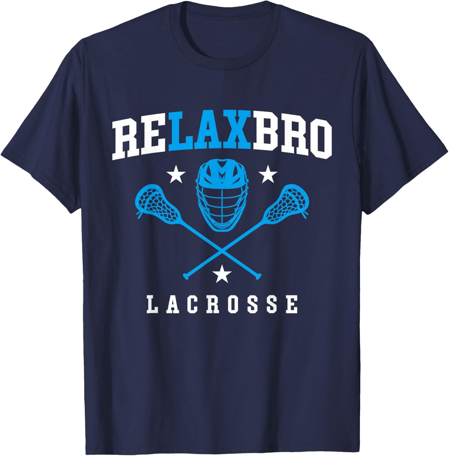 Relax Bro Funny Lacrosse Player Retro Style Kids Adult T-Shirt - T-Shirt | Navy