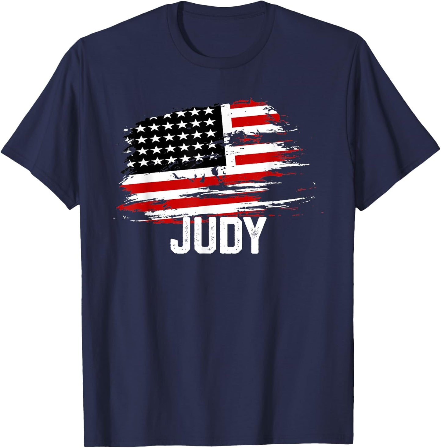 JUDY USA Flag Personalized 4th of July JUDY T-Shirt - T-Shirt | Navy
