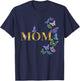 Mom of The Birthday Girl Butterfly Party Matching Family T-Shirt - T-Shirt | Navy