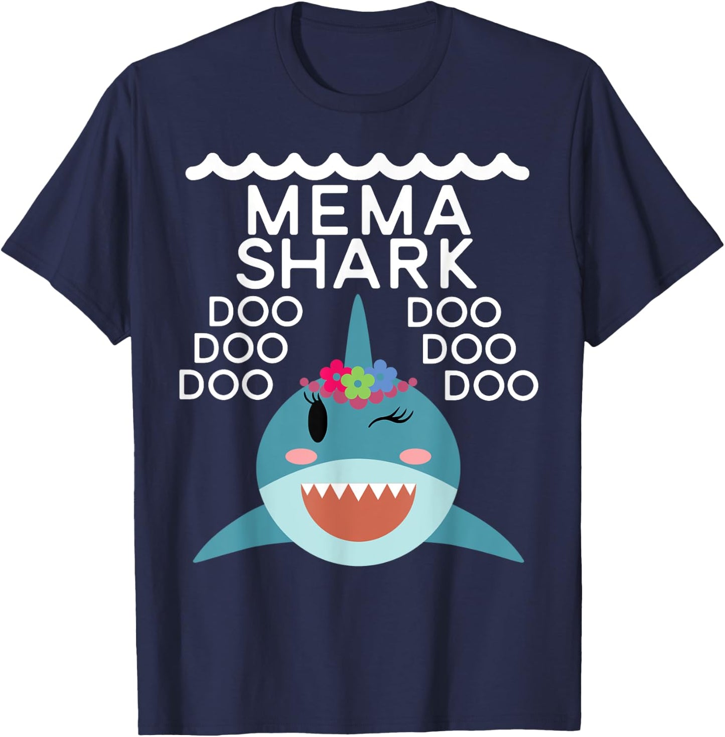 Mema Shark shirt Matching Family Shirts Shark Family T-Shirt - T-Shirt | Navy