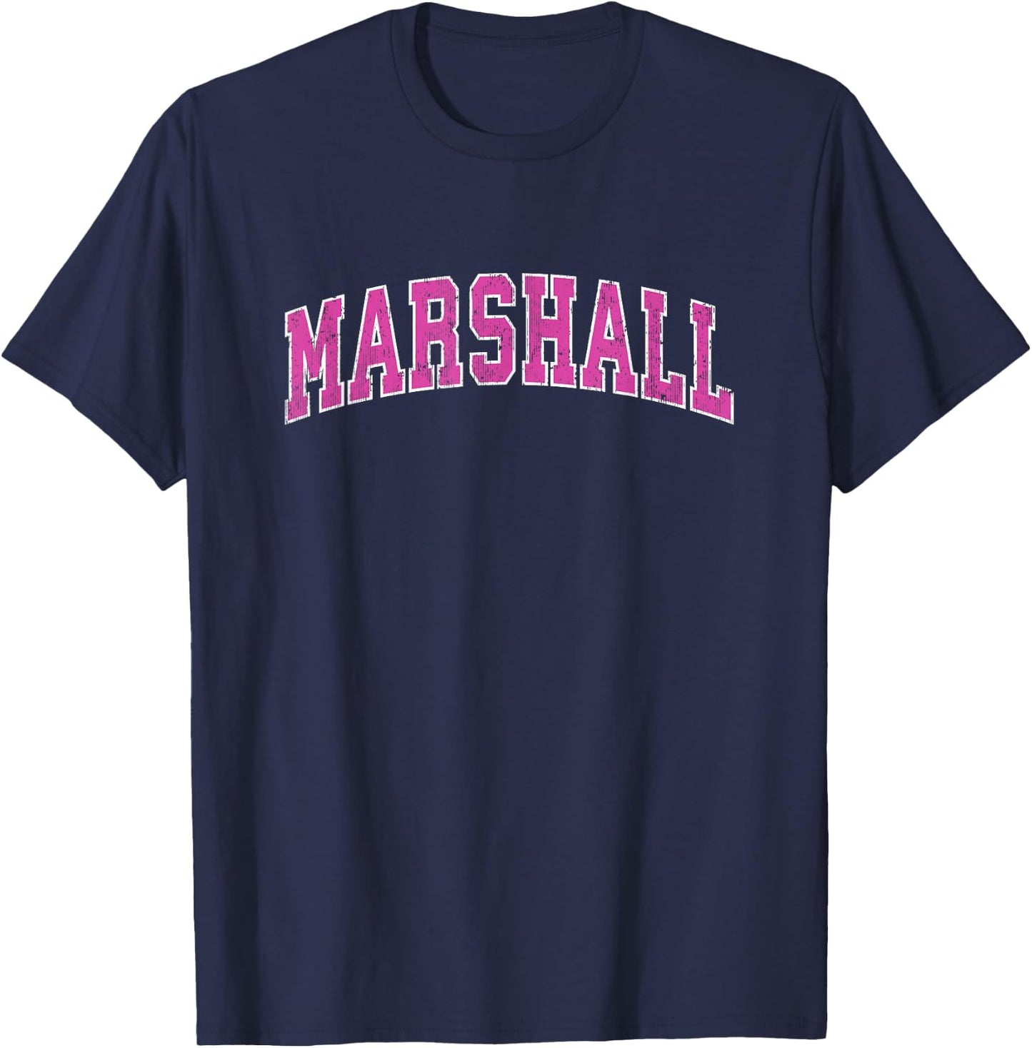 Marshall Minnesota MN Vintage Sports Design Pink Design T-Shirt - T-Shirt | Navy