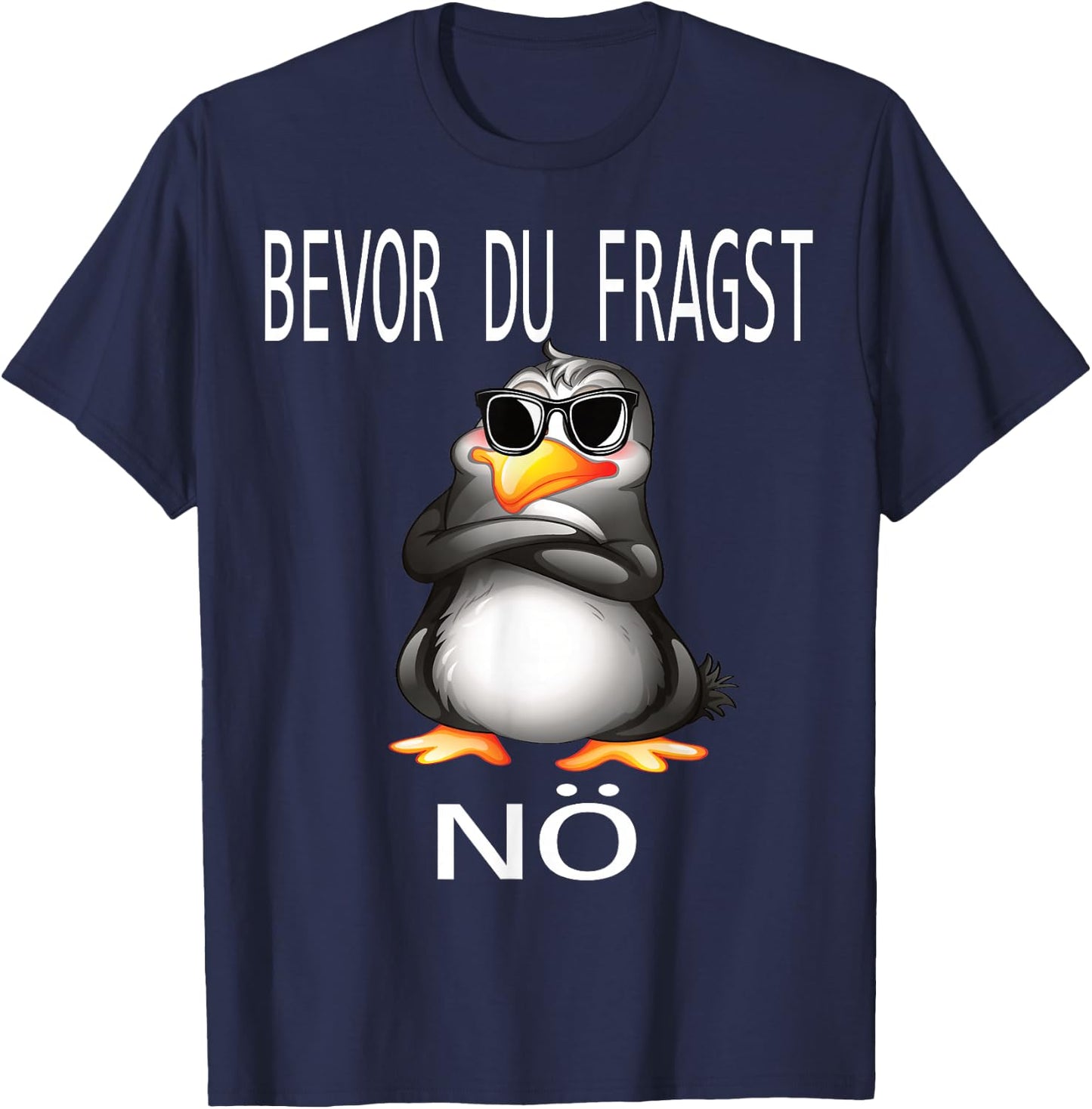 Funny Design with Cute Penguin , black T-Shirt - T-Shirt | Navy