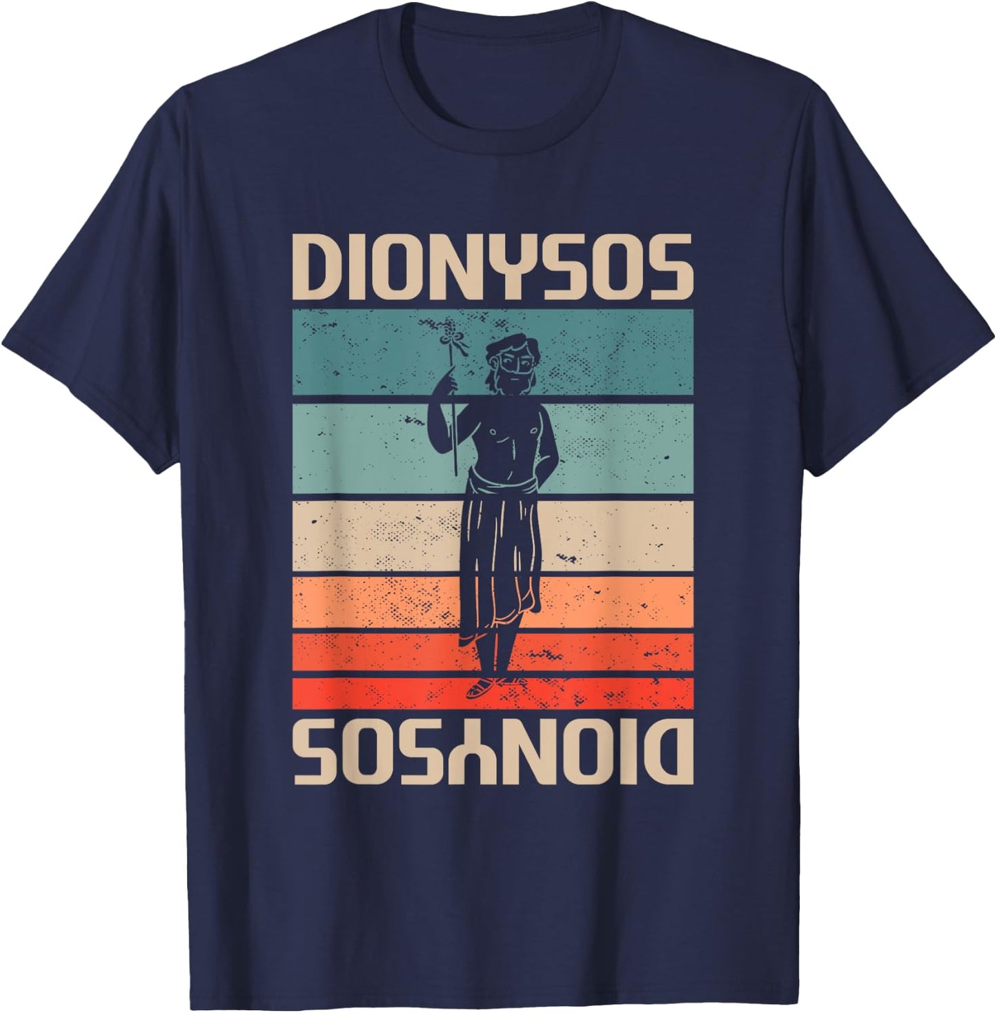 Vintage Retro Griechische Götter Antik Griechenland Mythologie Dionysos T-Shirt - T-Shirt | Navy