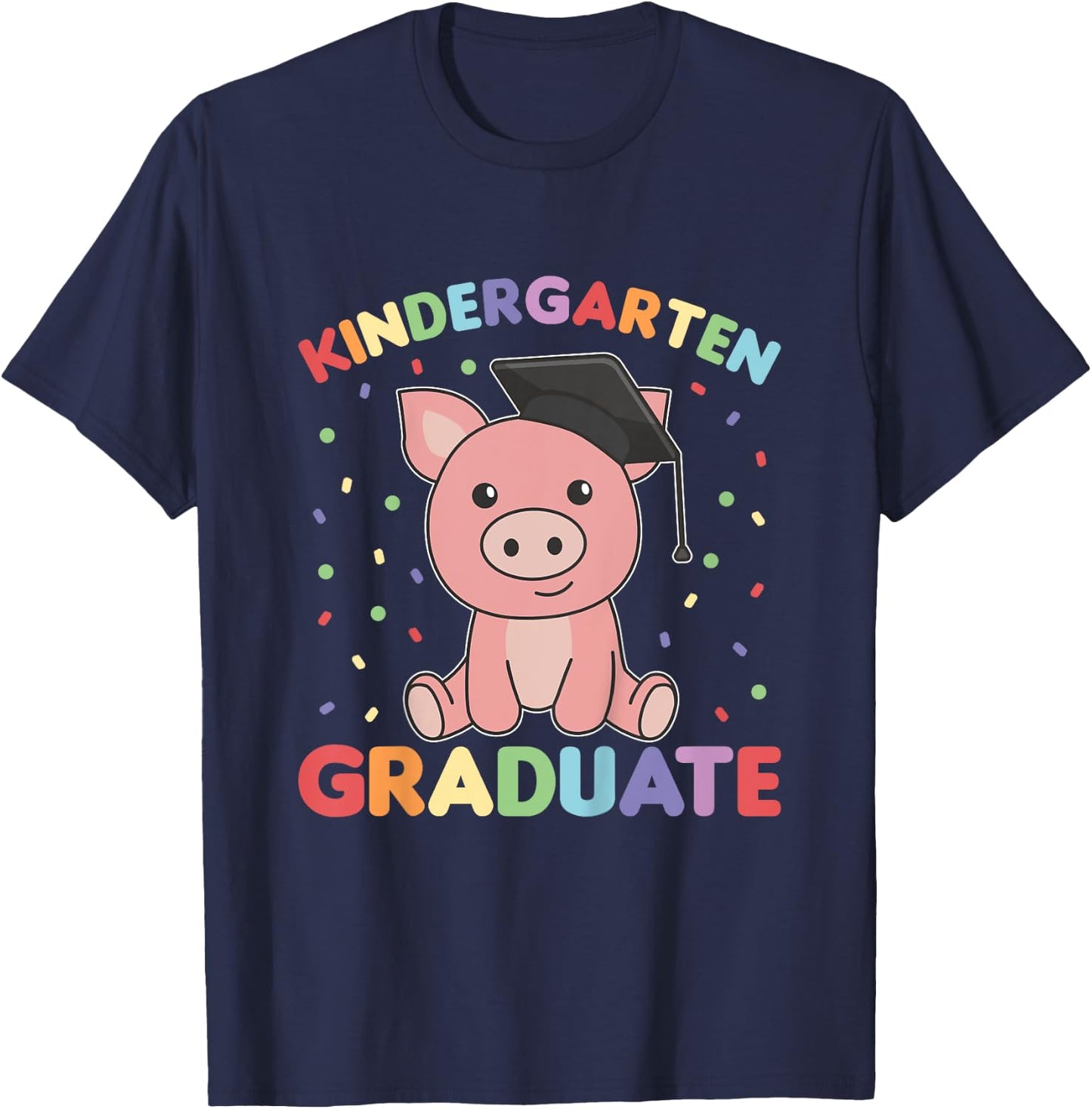 Kids Kids Kindergarten Graduate Pig Graduation T-Shirt - T-Shirt | Navy