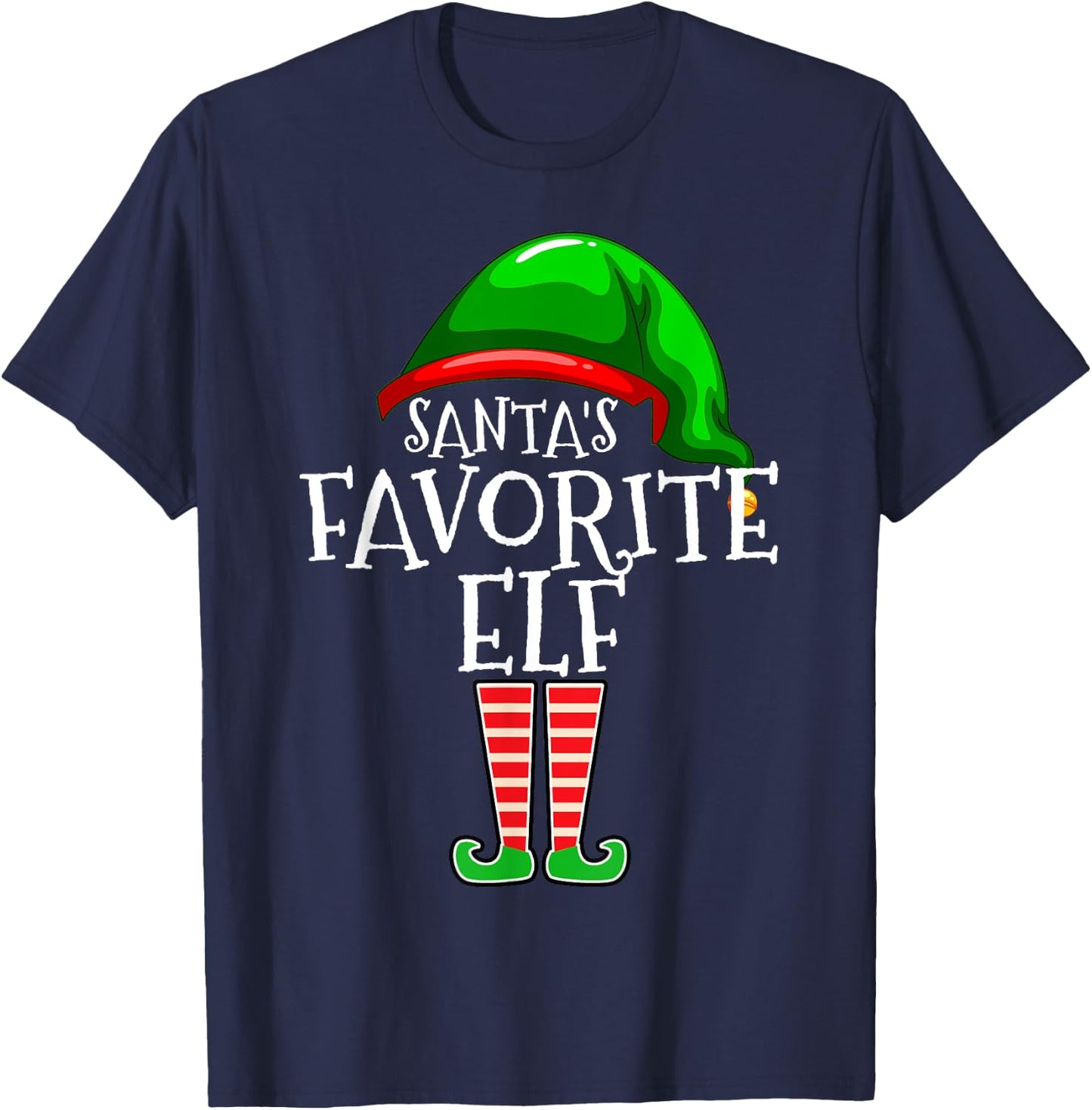 Santa's Favorite Elf Group Matching Family Christmas Gift,Short Sleeve T-Shirt - T-Shirt | Navy