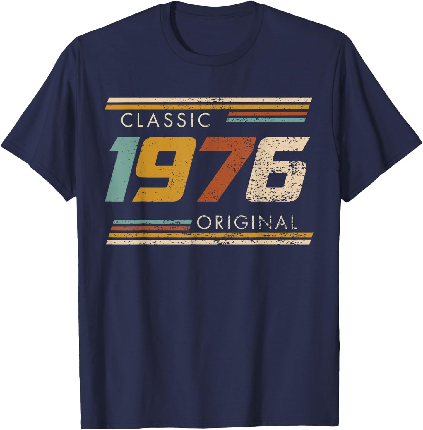 Classic 1976 Original Vintage Anniversary Est Edition 1976 , Black T-Shirt - T-Shirt | Navy