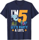 Kids I'm 5 Bday Axolotl Party Cute 5th Birthday Kids Axolotl T-Shirt - T-Shirt | Navy