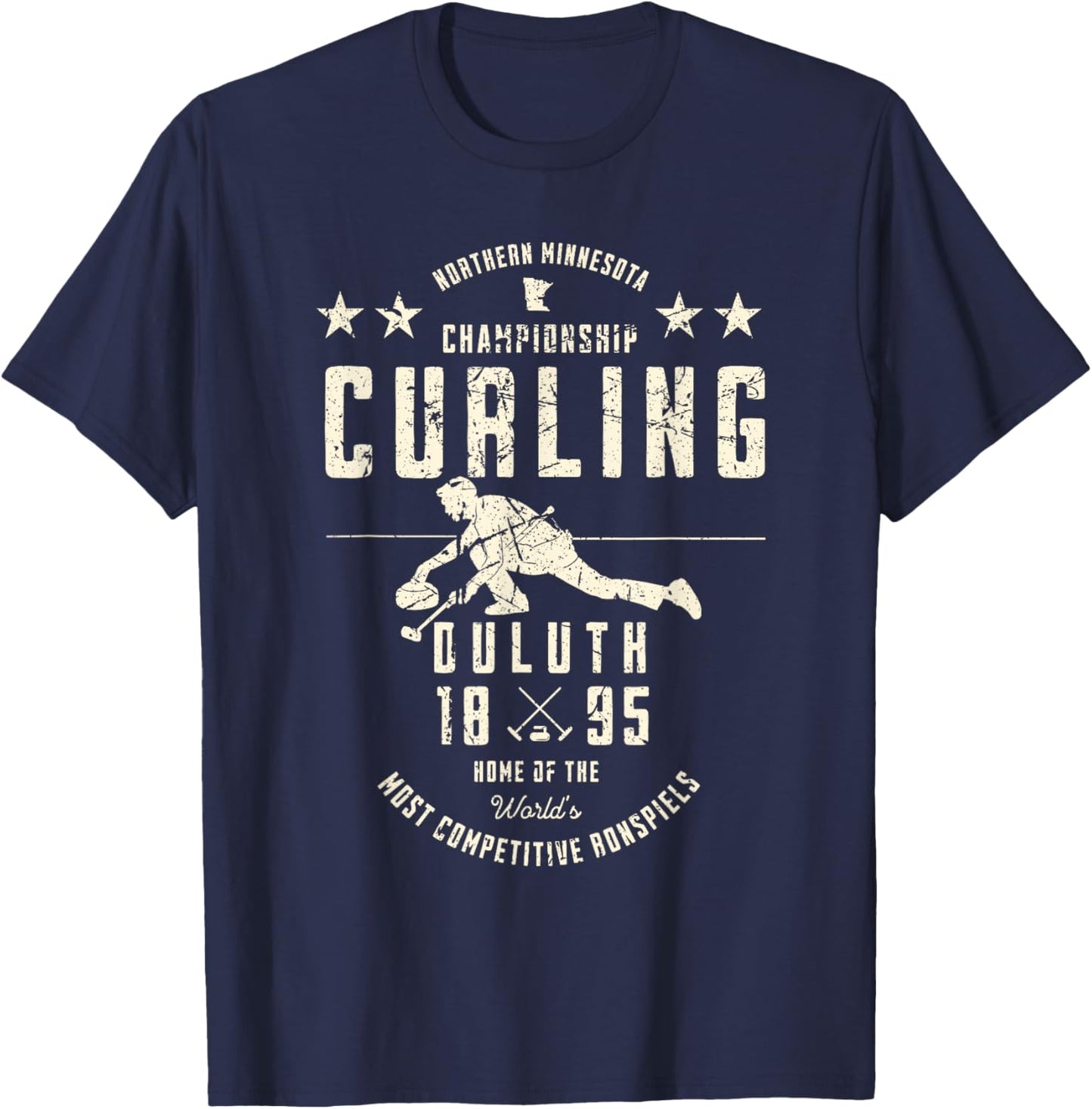Northern Minnesota Championship Curling Duluth 1895 Curling T-Shirt - T-Shirt | Navy