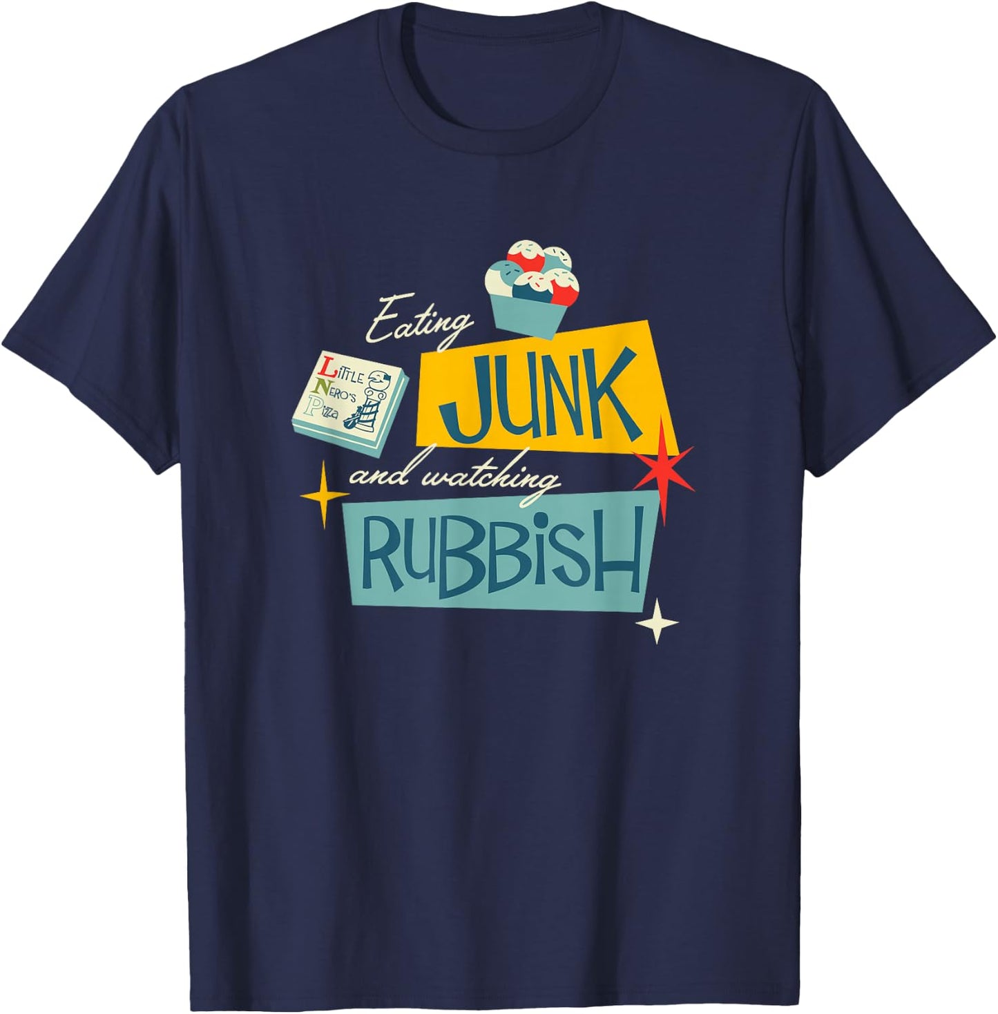 Home Alone Christmas Day Eating Junk and Watching Rubbish T-Shirt - T-Shirt | Navy