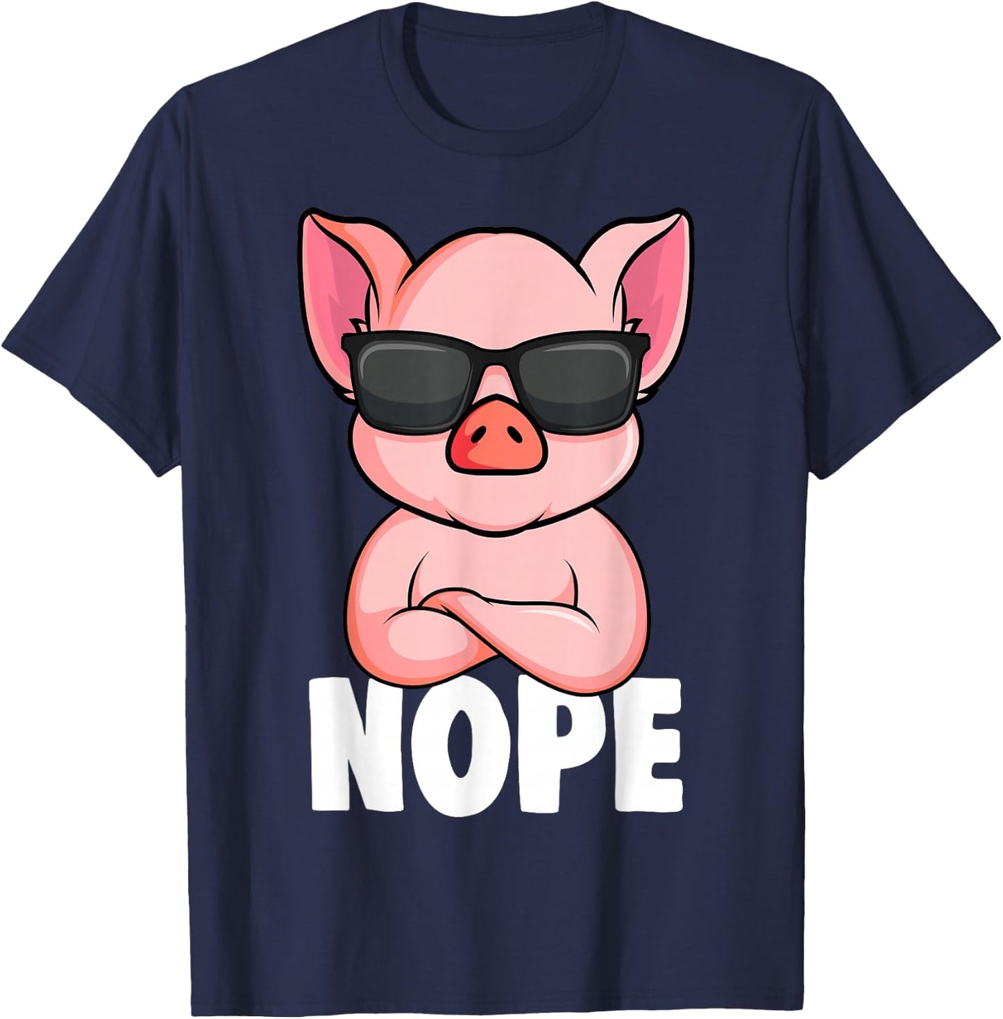 Pigs Nope Pig Kids Girls Pig , black, s T-Shirt - T-Shirt | Navy