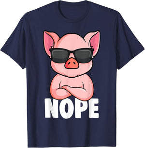 Pigs Nope Pig Kids Girls Pig , black, s T-Shirt - T-Shirt | Navy