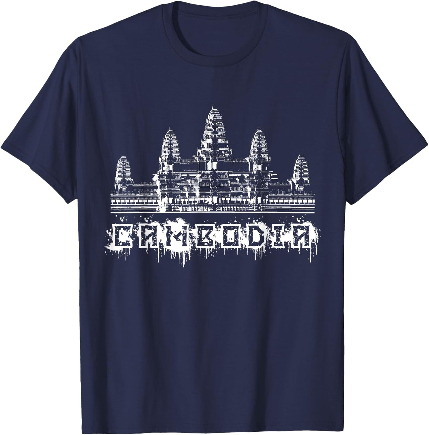 Cambodia Angkor Wat Khmer T-Shirt - T-Shirt | Navy