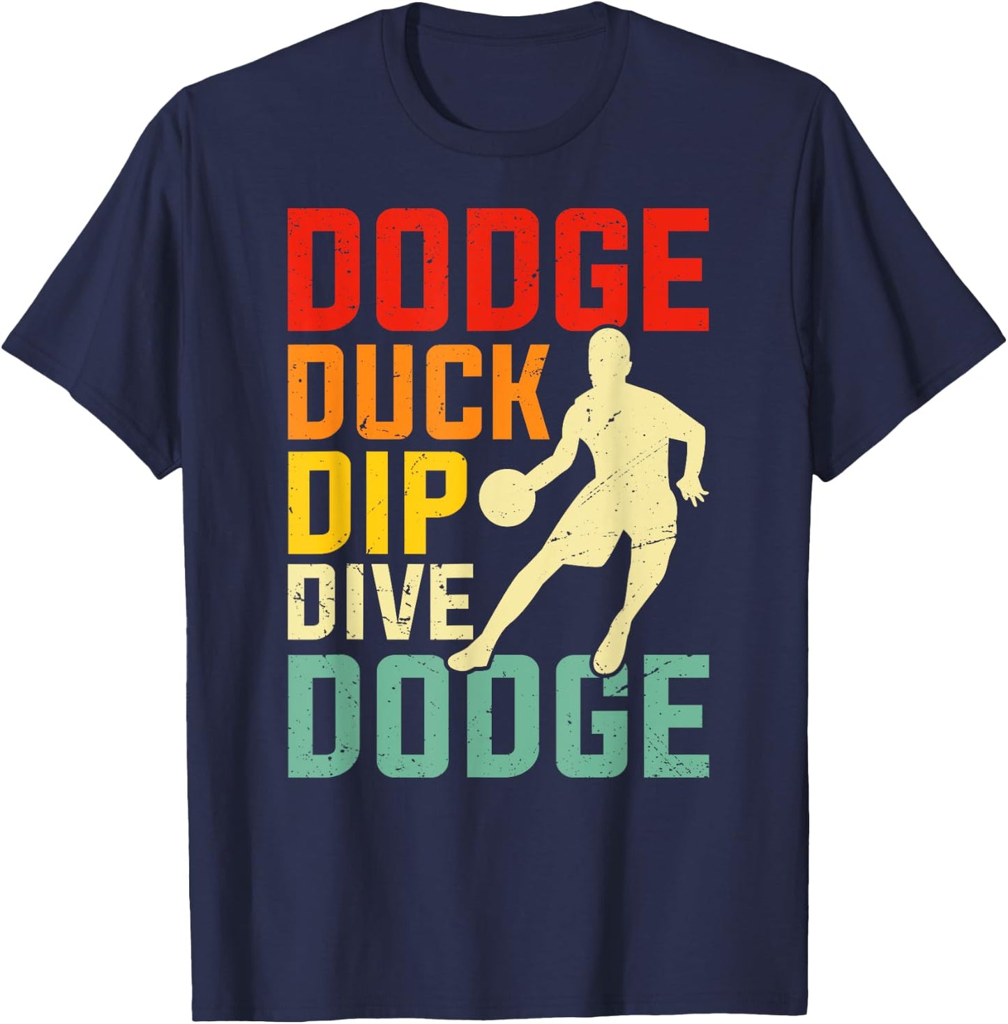 Dogeball Costume for Adults and average Joes Dodgeball - , Black, Small, Short Sleeve, , Sports, Humorous Design T-Shirt - T-Shirt | Navy