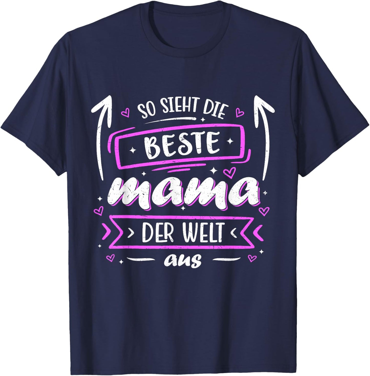 Super Mama Beste Mama Der Welt Mutter Muttertag T-Shirt - T-Shirt | Navy