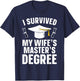 Masters Degree Graduation Art Husband Masters Degree T-Shirt - T-Shirt | Navy