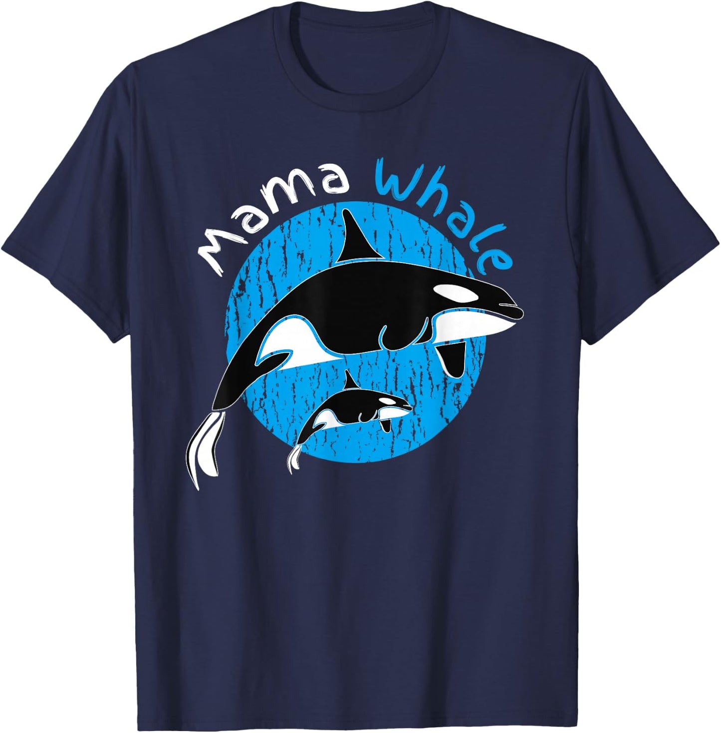 Mama Whale Mom Mother's Day Pregnancy Whale Child T-Shirt - T-Shirt | Navy