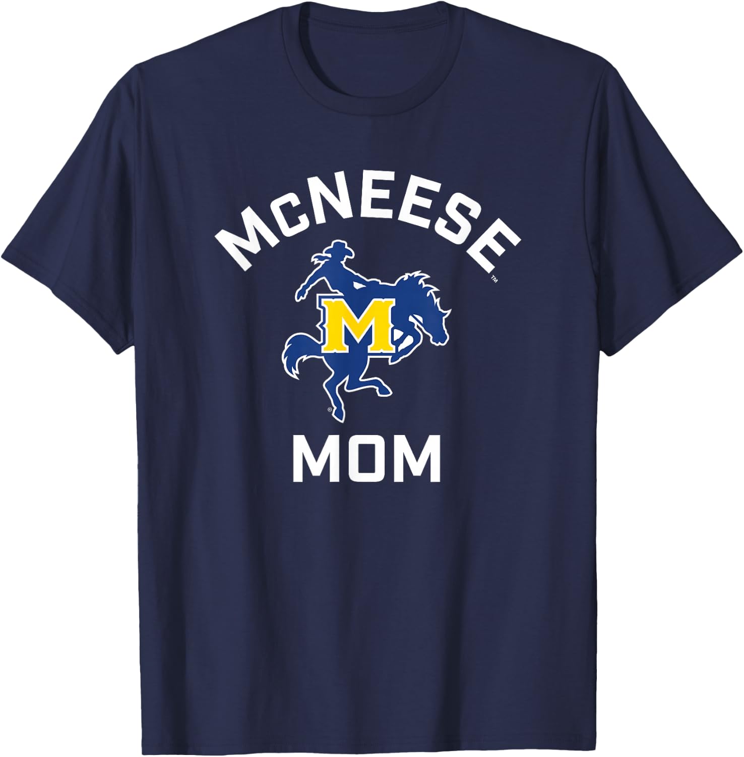 McNeese State University Cowboys Arched Mom T-Shirt - T-Shirt | Navy