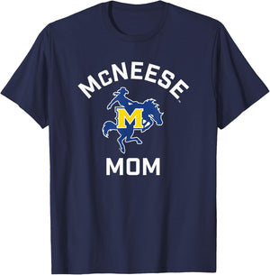 McNeese State University Cowboys Arched Mom T-Shirt - T-Shirt | Navy