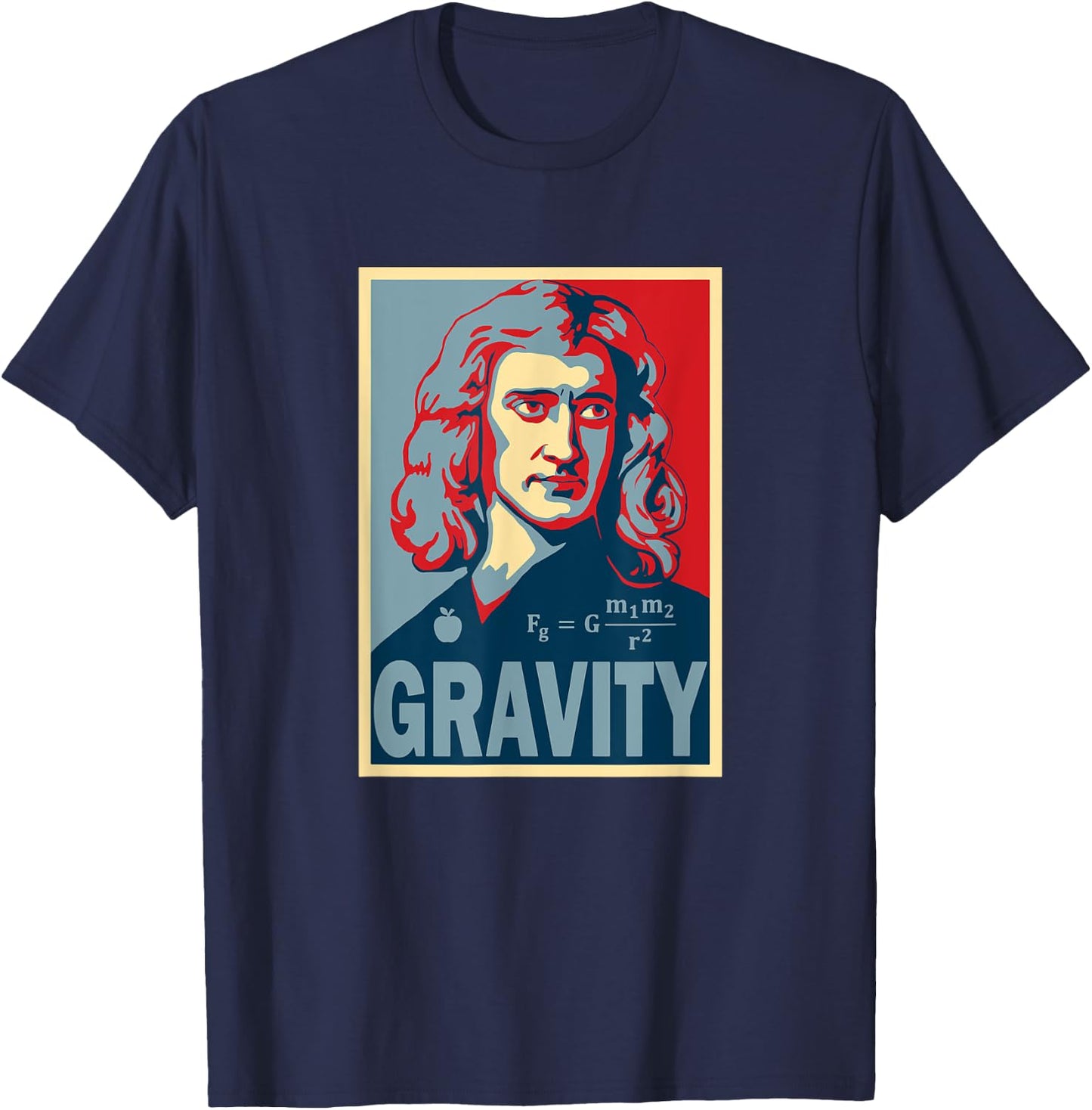 Isaac Newton Poster Style Pop Art T-Shirt - T-Shirt | Navy