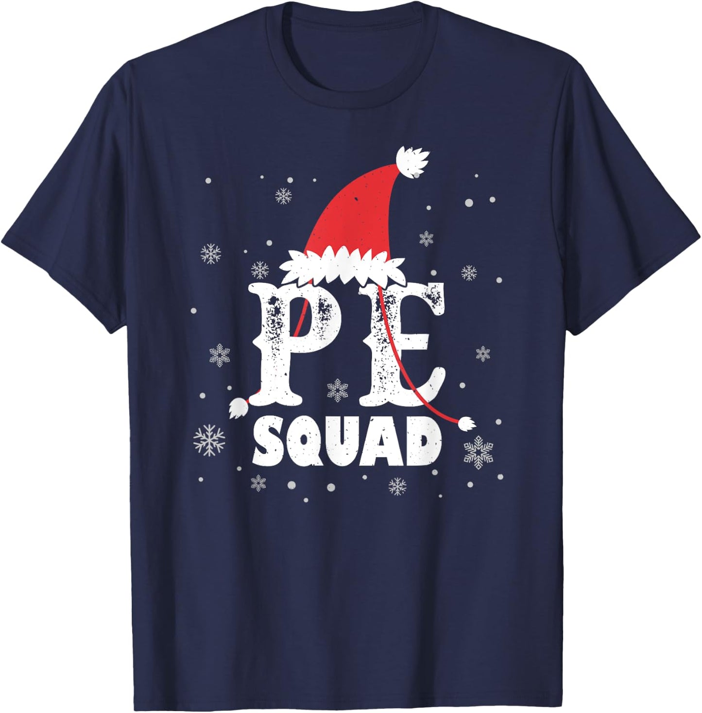 PE Squad Christmas PE Teacher Matching Xmas T-Shirt - T-Shirt | Navy